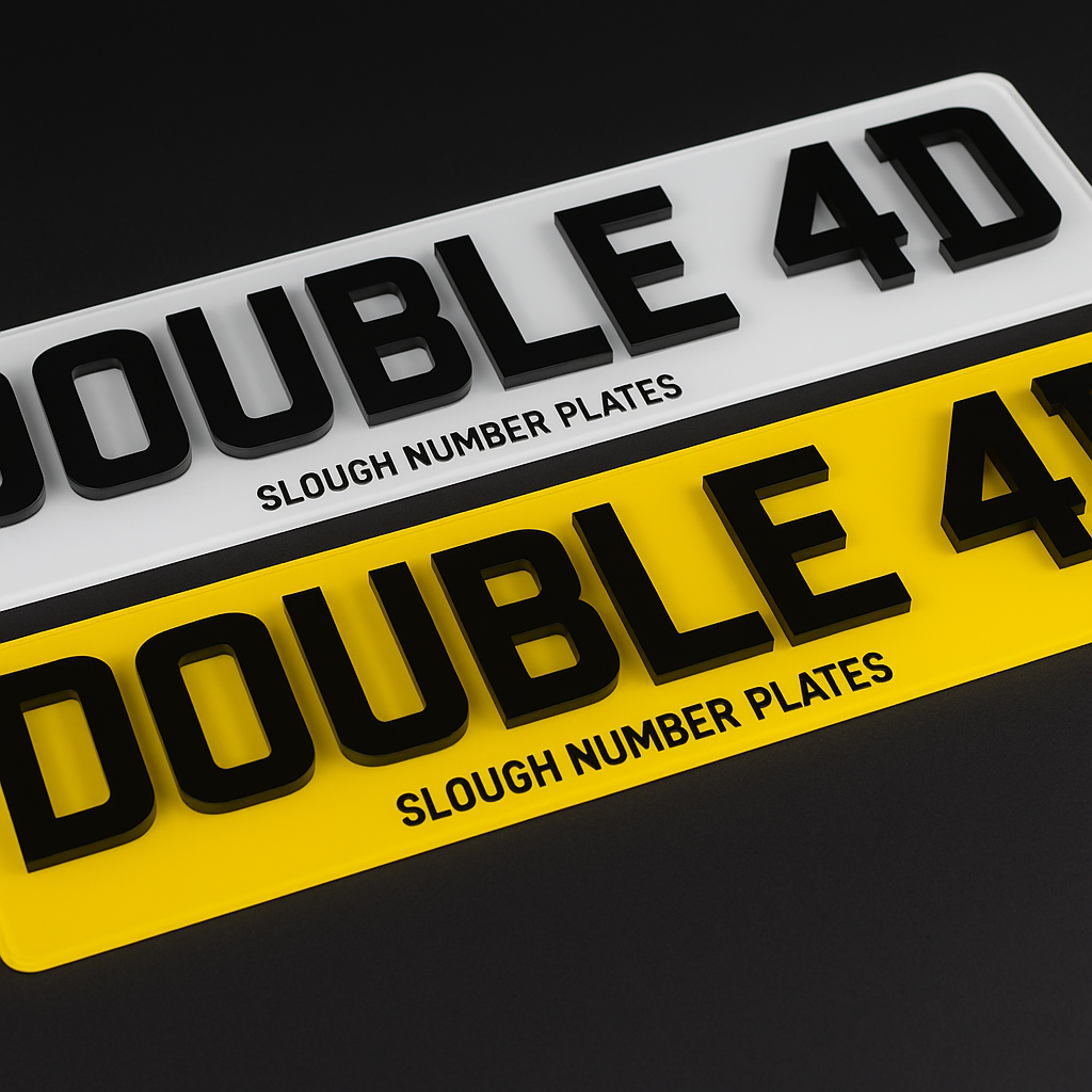 Premium Double 4D Number Plates – Slough & UK Delivery